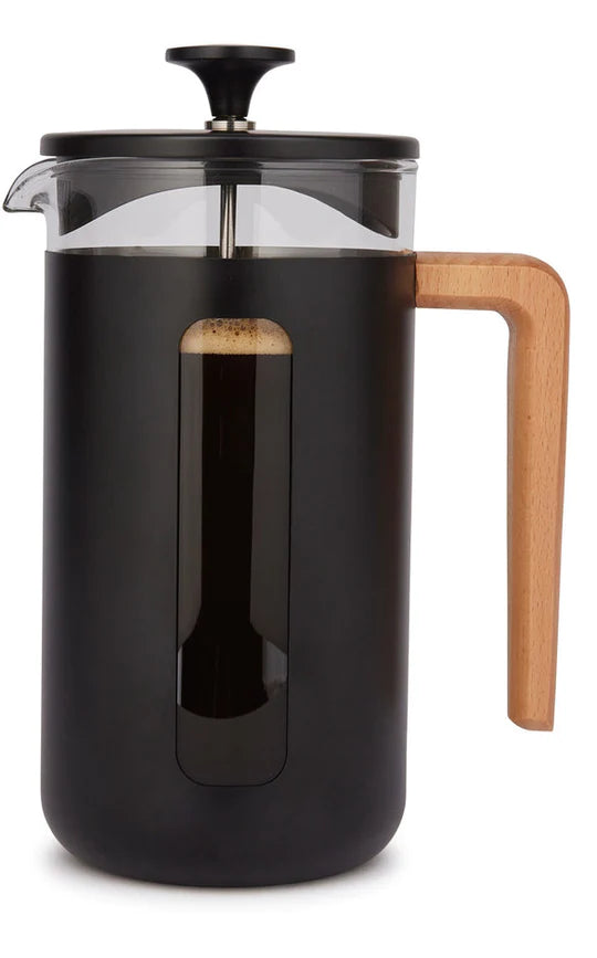 La Cafetiere Pisa Black Stainless Steel With Beech Wood Handle - 8 Cup/1L