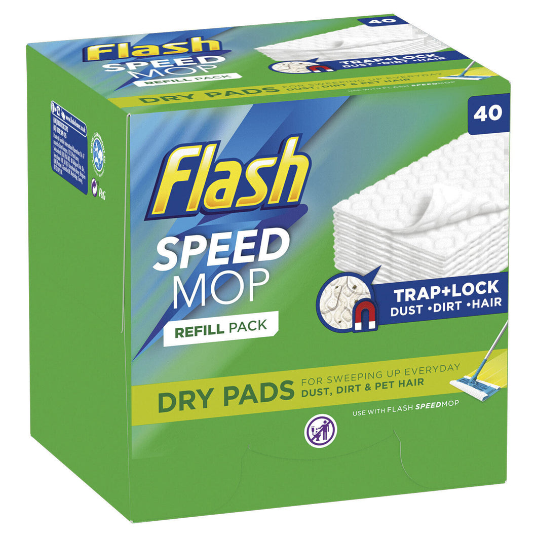 Flash 40 Pack Speed Mop Dry Pad Refills