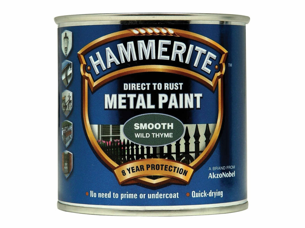 Hammerite Direct to Rust Metal Paint - Smooth Wild Thyme Finish 250ML