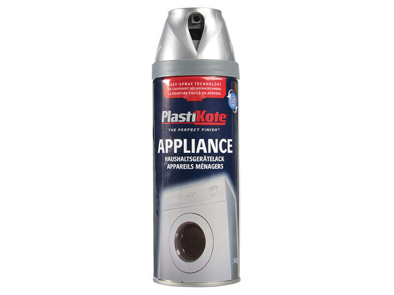 Plasti-kote Twist & Spray Appliance Enamel Satin Chrome 400ml