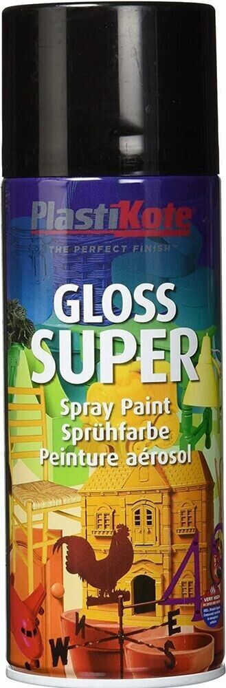 plasti-Kote Super Gloss Spray Paint-Black, 400ml