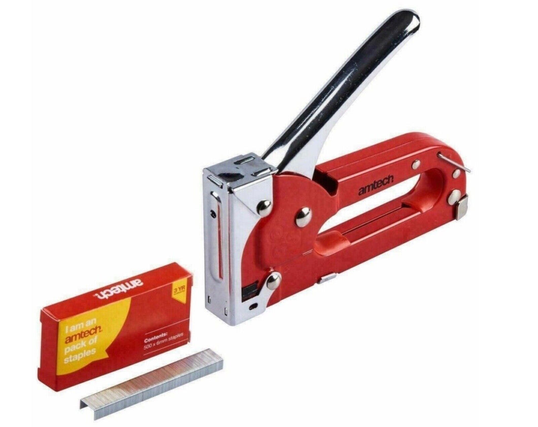 HEAVY DUTY AMTECH STAPLE GUN 6-8mm INCLUDES 500 STAPLES