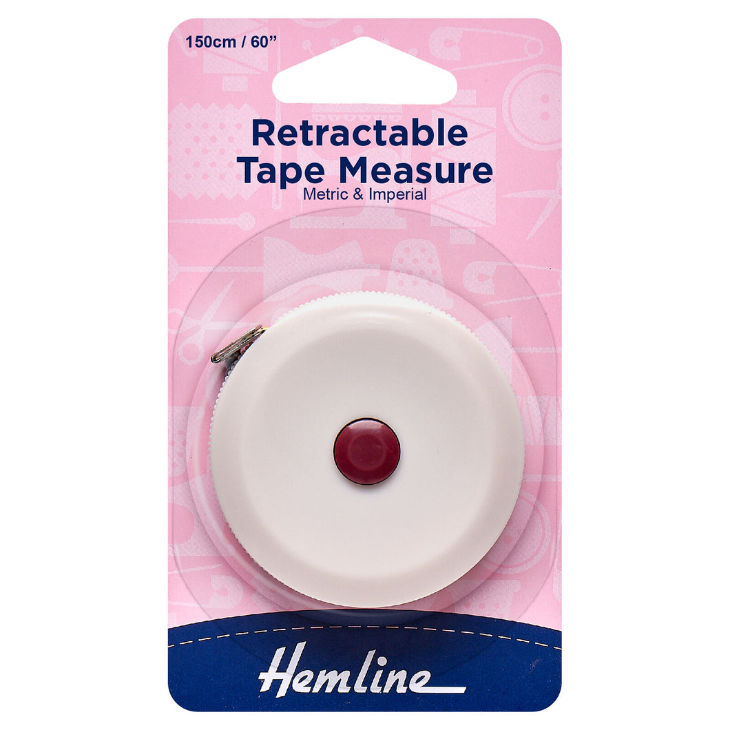 Hemline Retractable Tape Measure 150cm/60