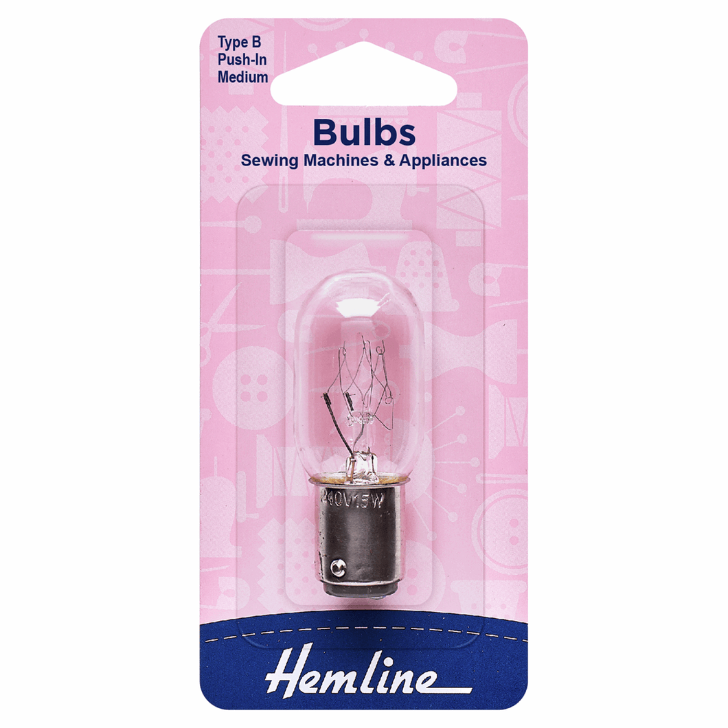 Hemline Sewing Machine Bulb Type B Push-in Medium