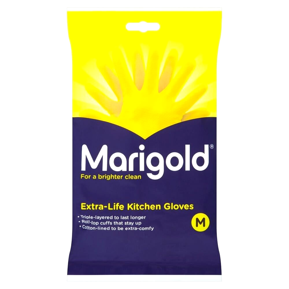Marigold Unisex Gloves, Marigold Extra Life Kitchen Gloves, size medium 1 pair