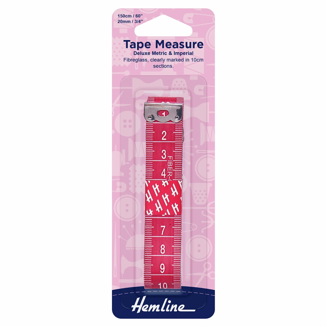 Hemline Deluxe Tape Measure 150cm long/20mm wide