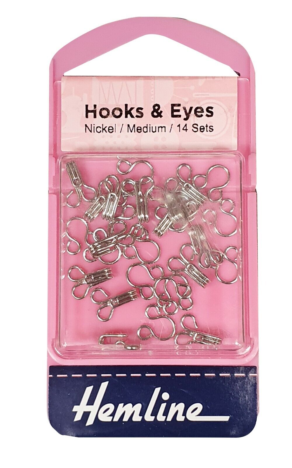 Hemline Hooks & Eyes Nickel Medium 14 Sets