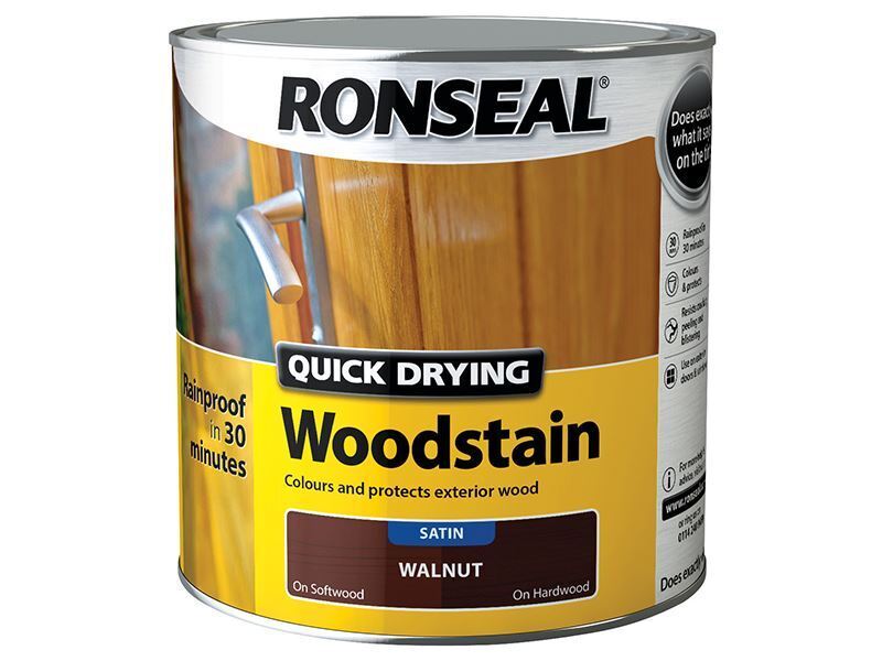Ronseal Quick Drying Woodstain Satin  250ml - Walnut