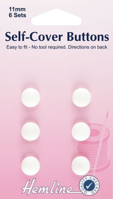 Hemline Nylon Self-Cover Buttons 11mm 6 Sets