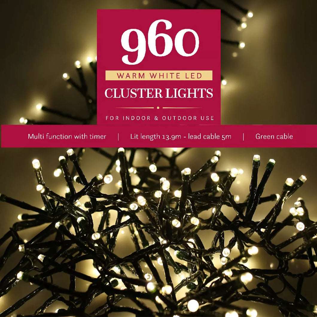 Noma 960 Warm White Cluster Lights - Indoor or Outdoor Use