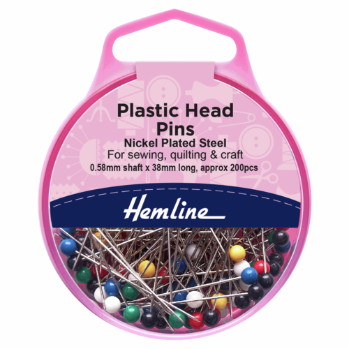 Hemline Plastic Head Pins Nickel Plated Steel 38mm approx 200 pcs