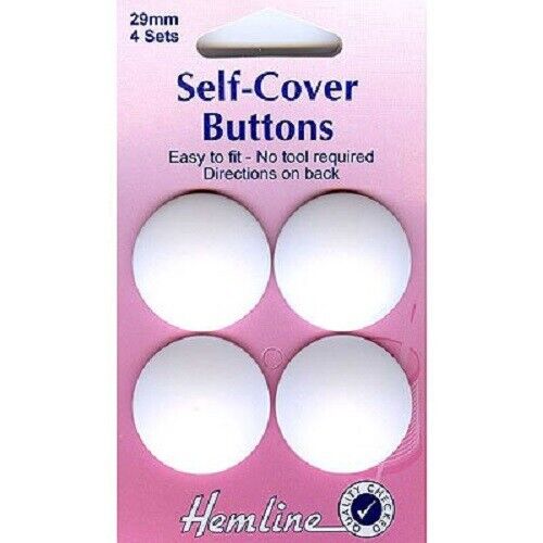 Hemline Nylon Self-Cover Buttons 29mm 4 Sets