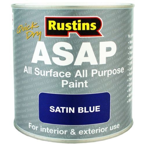 Rustins ASAP Quick Dry All Surface Paint Satin Blue 500ml ...