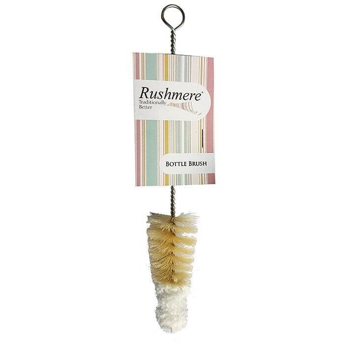 RUSHMERE Small Natural Bristle Cotton Topped Baby Bottle Brush.