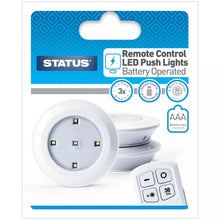 Load image into Gallery viewer, Status Remote Control LED Push Lights Battery Operated
