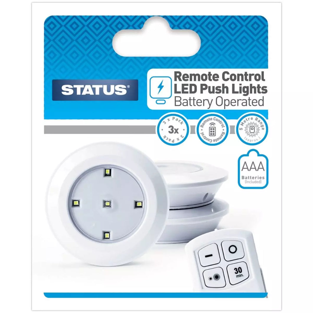 Status Remote Control LED Push Lights Battery Operated