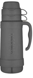 Thermos Vacuum Insulated Glass Double Wall Flask - Black 1.0L