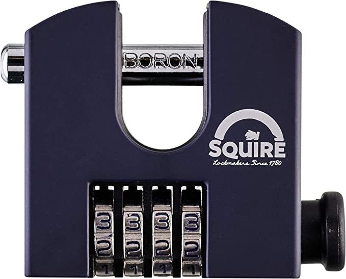 Squire Heavy Duty Padlock (SHCB65) Toughest Rotating Shackle - 4 Wheel Combination Block Padlock