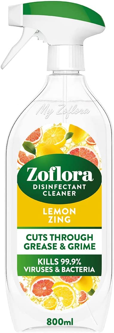 Zoflora Lemon Zing Multipurpose Disinfectant Cleaner, 800ml