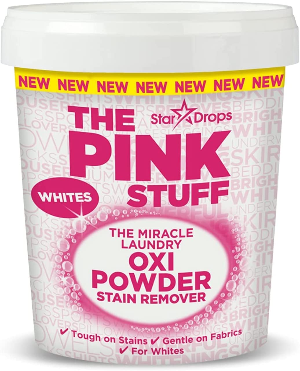 Stardrops The Pink Stuff Miracle Laundry Oxi Powder Stain Remover, Whites, 1 kg