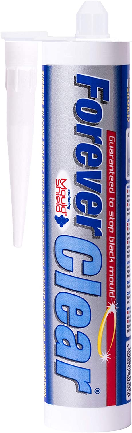 Everbuild Forever Anti-Mould, Superior Hygienic Silicone Sealant for Areas of High Humidity - Clear - 295ml