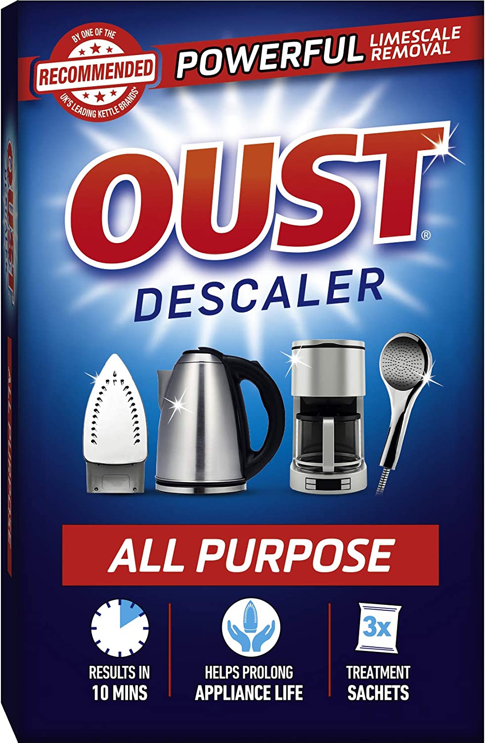 Oust Powerful All Purpose Descaler, (1 x 3 Sachets)