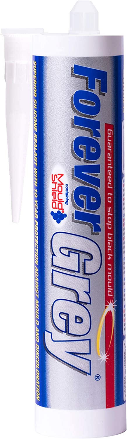 Everbuild Forever Anti-Mould, Superior Hygienic Silicone Sealant for Areas of High Humidity - Grey - 295ml