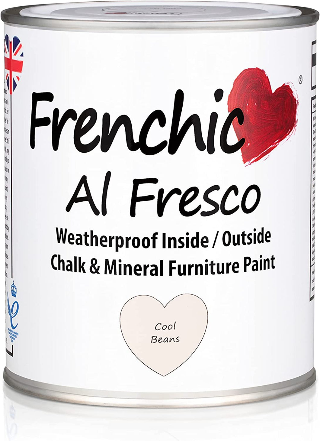 FRENCHIC Al Fresco, Cool Beans, Chalk & Mineral Furniture Paint, Weatherproof, For Inside/Outside 750ml