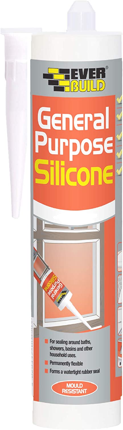 Everbuild General Purpose Silicone Sealant, White, 280 ml