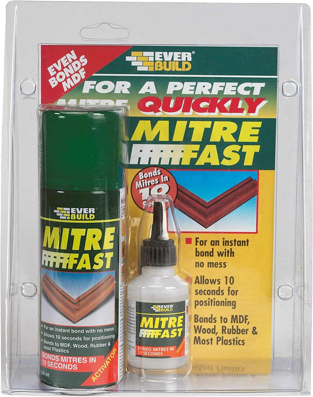 Everbuild Mitre Fast Two Part Bonding Kit, 50 g Adhesive / 200 ml Activator